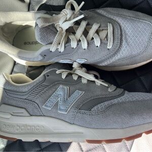 New Balance Light Gray and White Sneakers